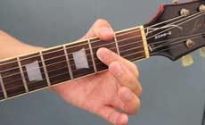 Aのパワーコード（開放弦を使う場合）